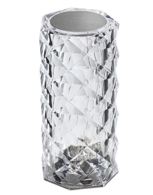Lampa de masa decorativa cu LED tip „Crystal” ALB CALD